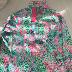 Lilly Pulitzer UPF 50 Skipper Popover 1/4 zip with pockets